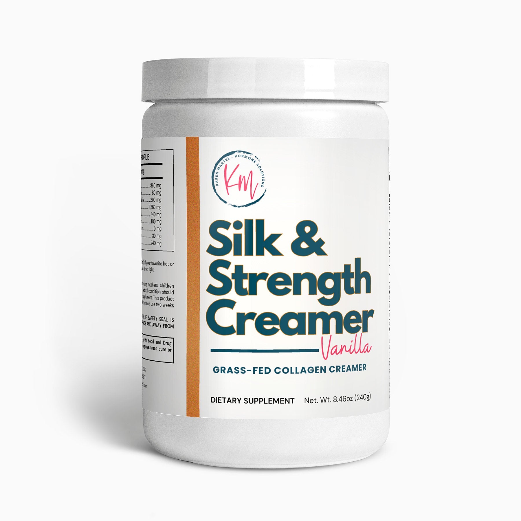 Silk and Strength Creamer Grass - Fed Collagen (Vanilla) - karenmartel